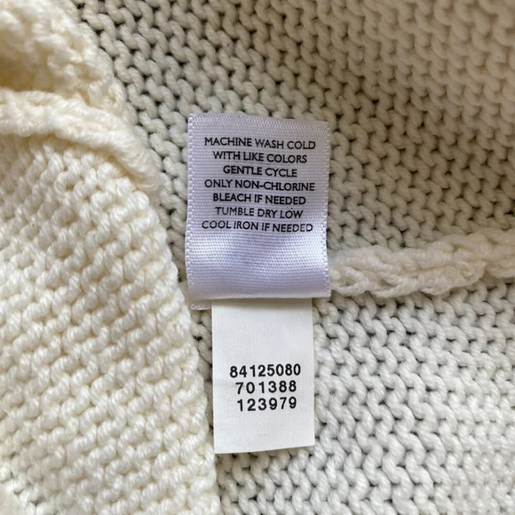 J. Jill Scoop Neck Knit Pullover Sweater Women's Medium Ivory Cozy Comfy Classic - Picture 11 of 11